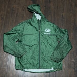 47’ Forward NFL Green Bay Packers Packable Zip Front Rain Jacket Size XL Men